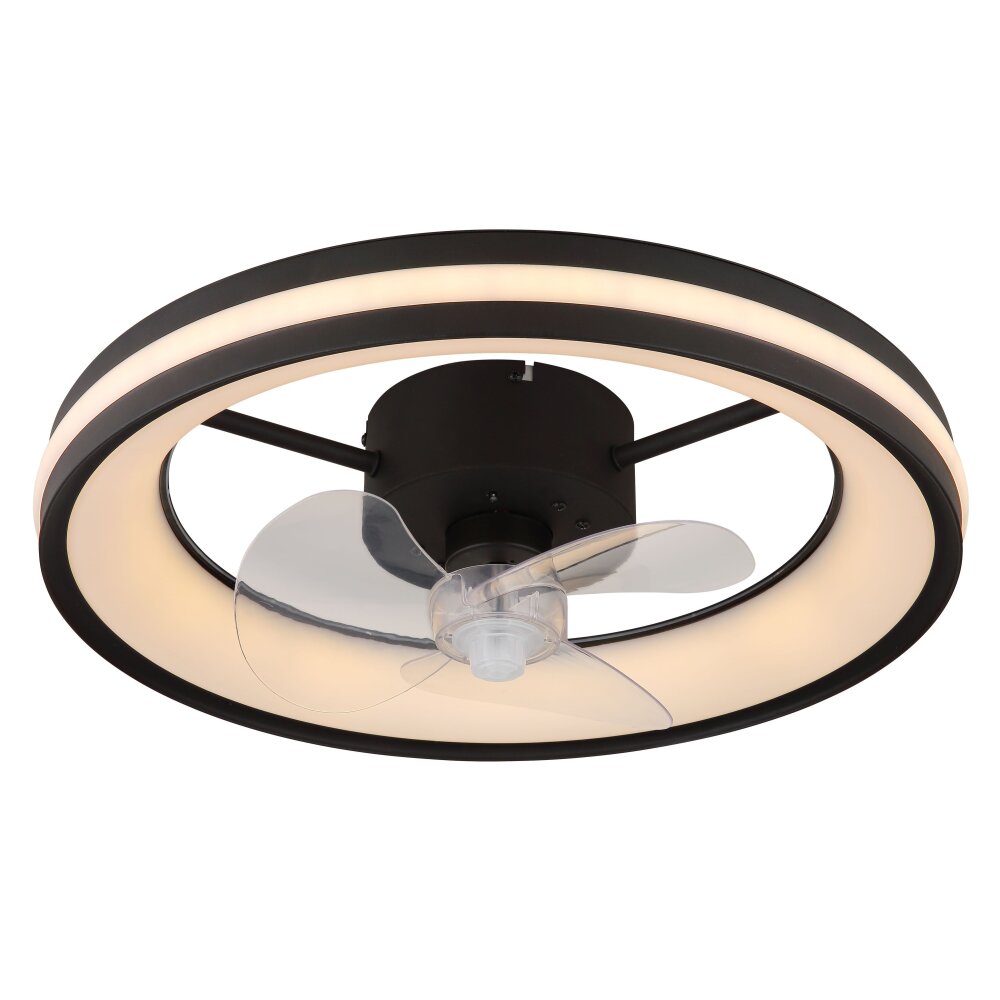 Globo lighting Gatian Ceiling fan light LED black, 1-light source, Remote control