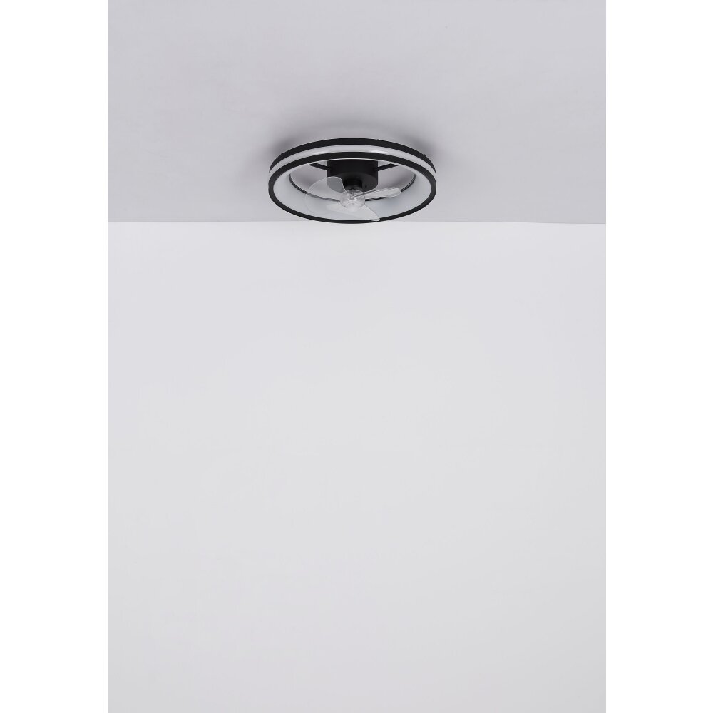 Globo lighting Gatian Ceiling fan light LED black, 1-light source, Remote control