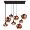 Globo lighting Maxy hanging light chrome, black, 8-light sources