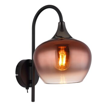 Globo lighting Maxy wall light chrome, black, 1-light source