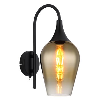 Globo lighting Lavus wall light black, 1-light source