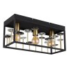 Globo lighting Lisbon ceiling light black, 3-light sources