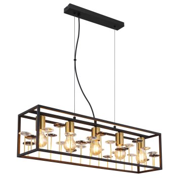 Globo lighting Lisbon hanging light black, 5-light sources