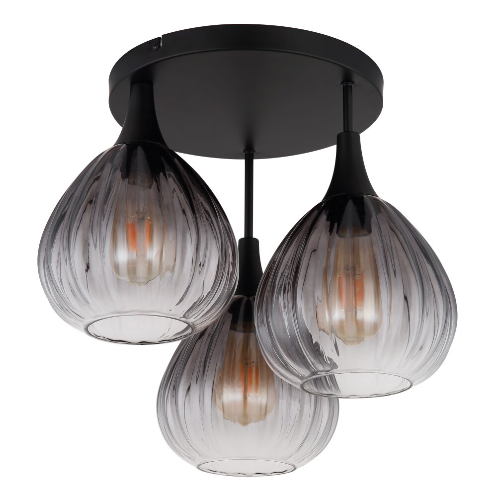 Globo lighting Olsen ceiling light black, 3-light sources