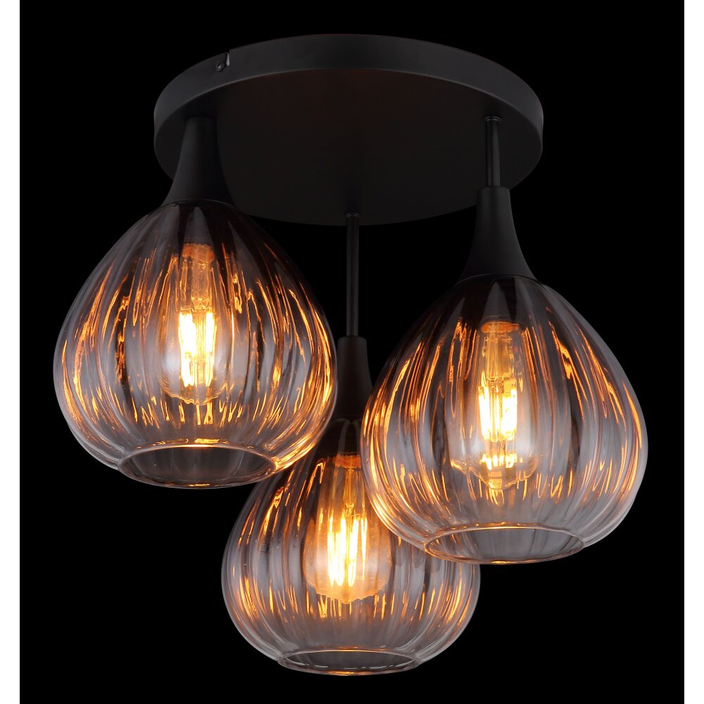 Globo lighting Olsen ceiling light black, 3-light sources