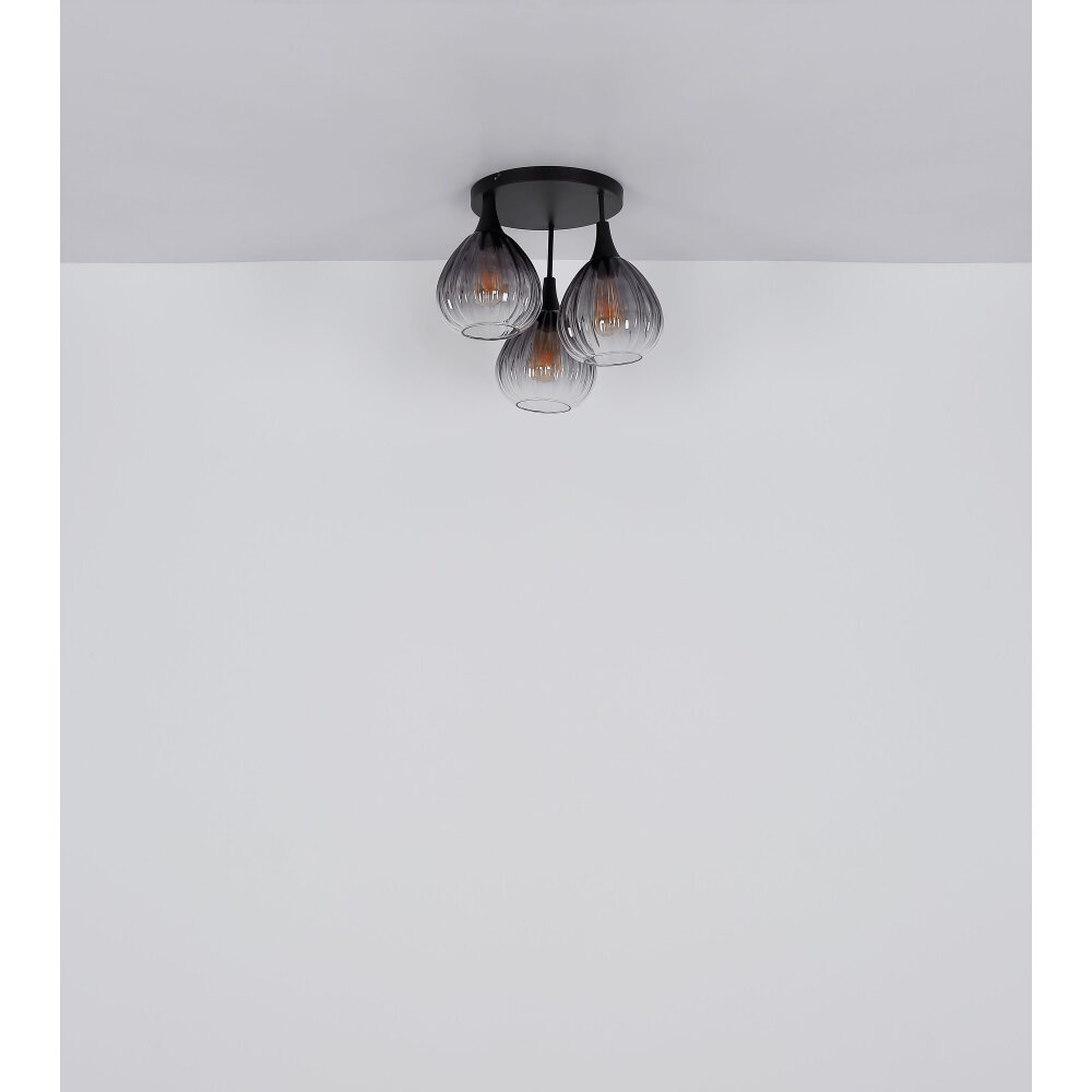 Globo lighting Olsen ceiling light black, 3-light sources