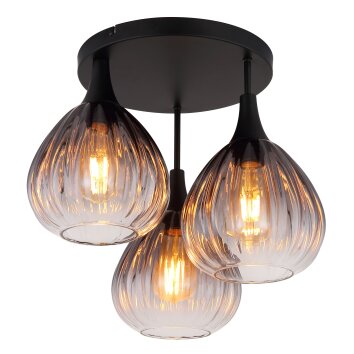 Globo lighting Olsen ceiling light black, 3-light sources