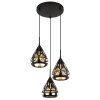 Globo lighting Hassan hanging light black, 3-light sources