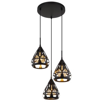 Globo lighting Hassan hanging light black, 3-light sources