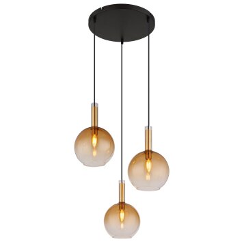 Globo lighting Marinella hanging light black, 3-light sources