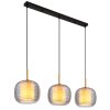 Globo lighting Lampigna hanging light brass, black, 3-light sources