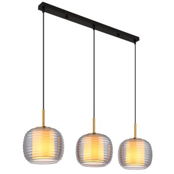 Globo lighting Lampigna hanging light brass, black, 3-light sources