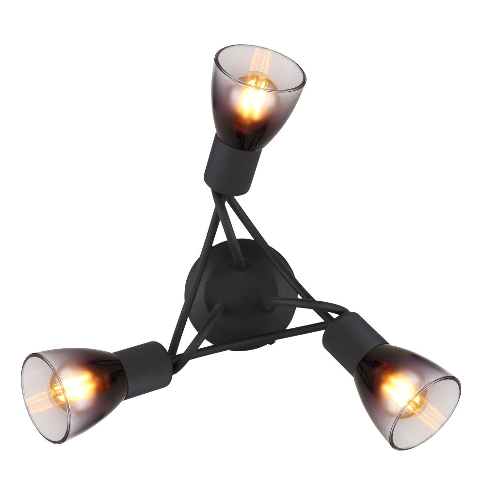 Globo lighting Satella ceiling light black, 3-light sources