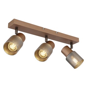 Globo lighting Satella ceiling light, ceiling spotlight, wall light, wall spotlight brown, chrome, black, 3-light sources