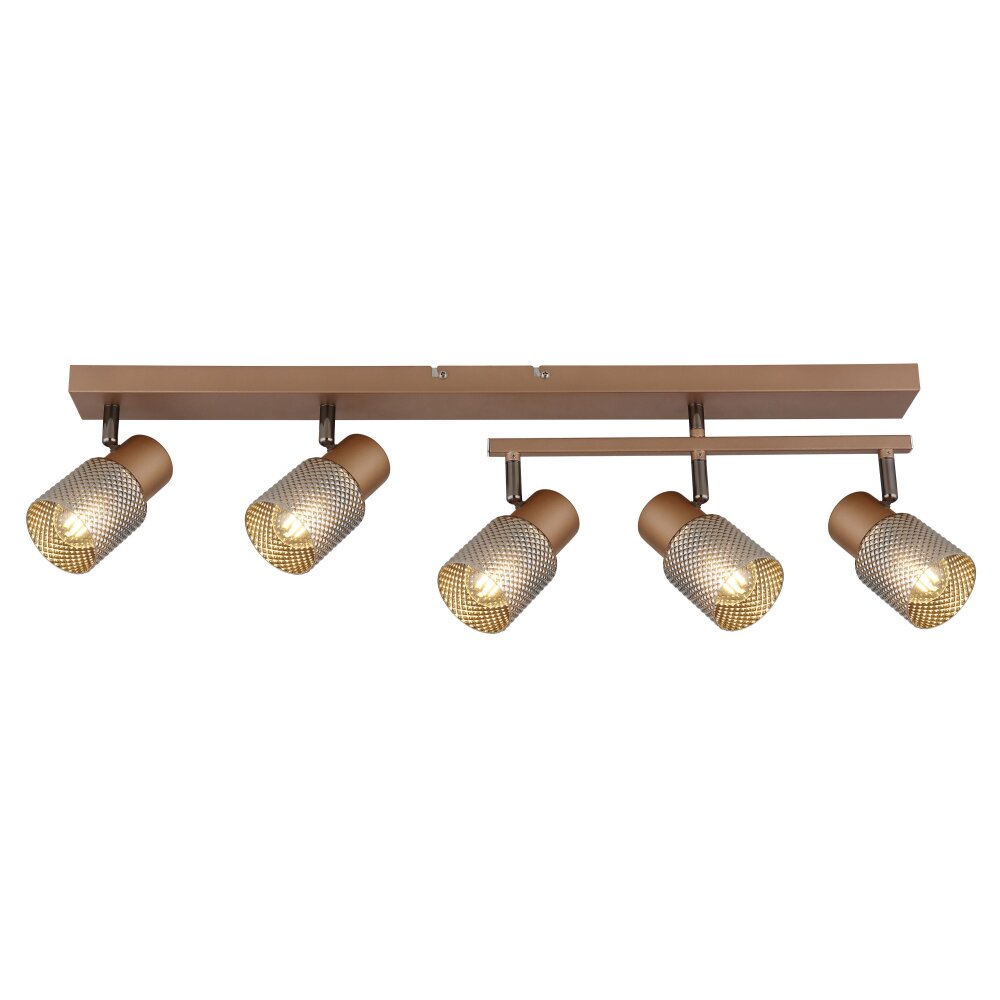 Globo lighting Satella ceiling light, ceiling spotlight, wall light, wall spotlight brown, chrome, black, 5-light sources