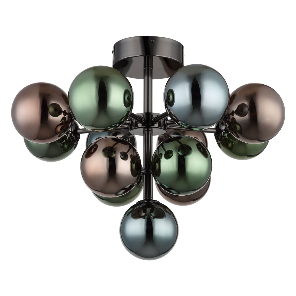 Globo lighting Grappy ceiling light chrome, black, 13-light sources