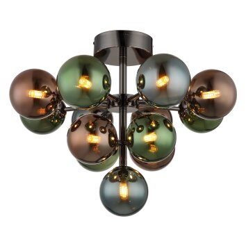 Globo lighting Grappy ceiling light chrome, black, 13-light sources