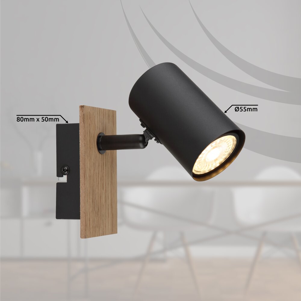 Globo lighting Linca ceiling light, ceiling spotlight, wall light, wall spotlight Ecru, black, 1-light source