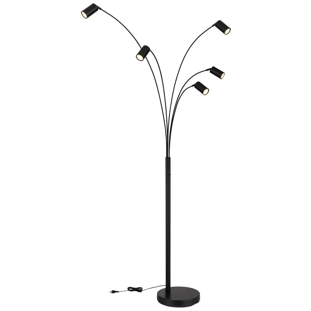 Globo lighting Robby floor lamp black, 5-light sources