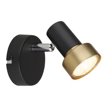 Globo lighting Mason ceiling light, ceiling spotlight, wall light, wall spotlight chrome, black, 1-light source