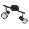 Globo lighting Mason ceiling light, ceiling spotlight, wall light, wall spotlight chrome, black, 2-light sources