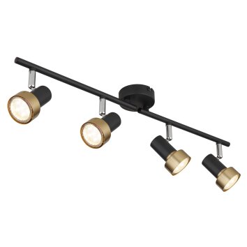 Globo lighting Mason ceiling light, ceiling spotlight, wall light, wall spotlight chrome, black, 4-light sources