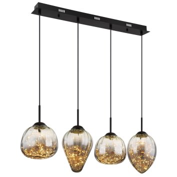 Globo lighting Firefly hanging light LED black, 1-light source