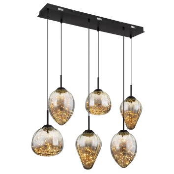 Globo lighting Firefly hanging light LED black, 1-light source