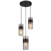 Globo lighting Scarfina hanging light black, 3-light sources