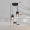 Globo lighting Scarfina hanging light black, 3-light sources