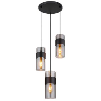 Globo lighting Scarfina hanging light black, 3-light sources