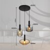 Globo lighting Valletta hanging light black, 3-light sources