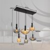 Globo lighting Valletta hanging light black, 6-light sources