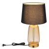 Globo lighting Classy table lamp amber, brass, 1-light source