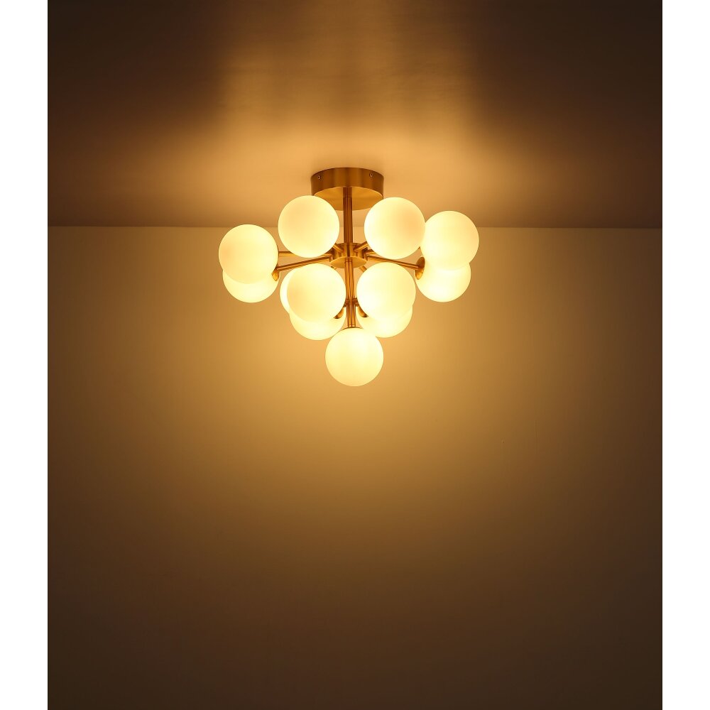 Globo lighting Grappy ceiling light gold, 13-light sources