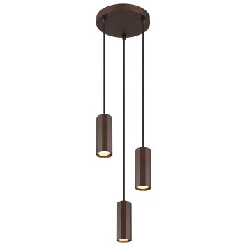 Globo lighting James hanging light bronze, 3-light sources