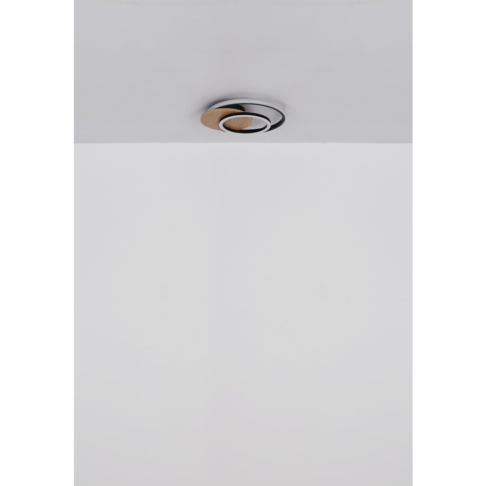 Globo lighting Julio ceiling light LED Dark wood, Ecru, 1-light source