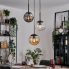 Gastor hanging light, globe light Amber, clear, Smoke-coloured, 3-light sources