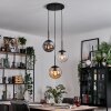 Gastor hanging light, globe light Amber, clear, Smoke-coloured, 3-light sources