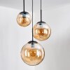 Gastor hanging light, globe light Amber, 3-light sources