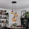 Gastor hanging light, globe light Amber, 3-light sources