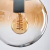 Gastor hanging light, globe light Amber, clear, 3-light sources