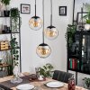 Gastor hanging light, globe light Amber, clear, 3-light sources