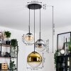 Gastor hanging light, globe light Amber, gold, clear, Smoke-coloured, 3-light sources