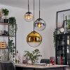 Gastor hanging light, globe light Amber, gold, clear, Smoke-coloured, 3-light sources