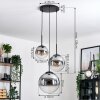 Gastor hanging light, globe light clear, Smoke-coloured, 3-light sources