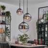 Gastor hanging light, globe light clear, Smoke-coloured, 3-light sources