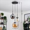 Gastor hanging light, globe light Amber, clear, Smoke-coloured, 3-light sources