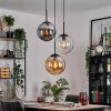 Gastor hanging light, globe light Amber, clear, Smoke-coloured, 3-light sources