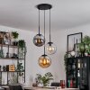 Gastor hanging light, globe light Amber, clear, Smoke-coloured, 3-light sources